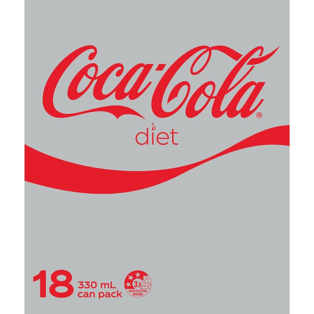 Coca Cola Soft Drink Diet Coke 330ml cans 18pack