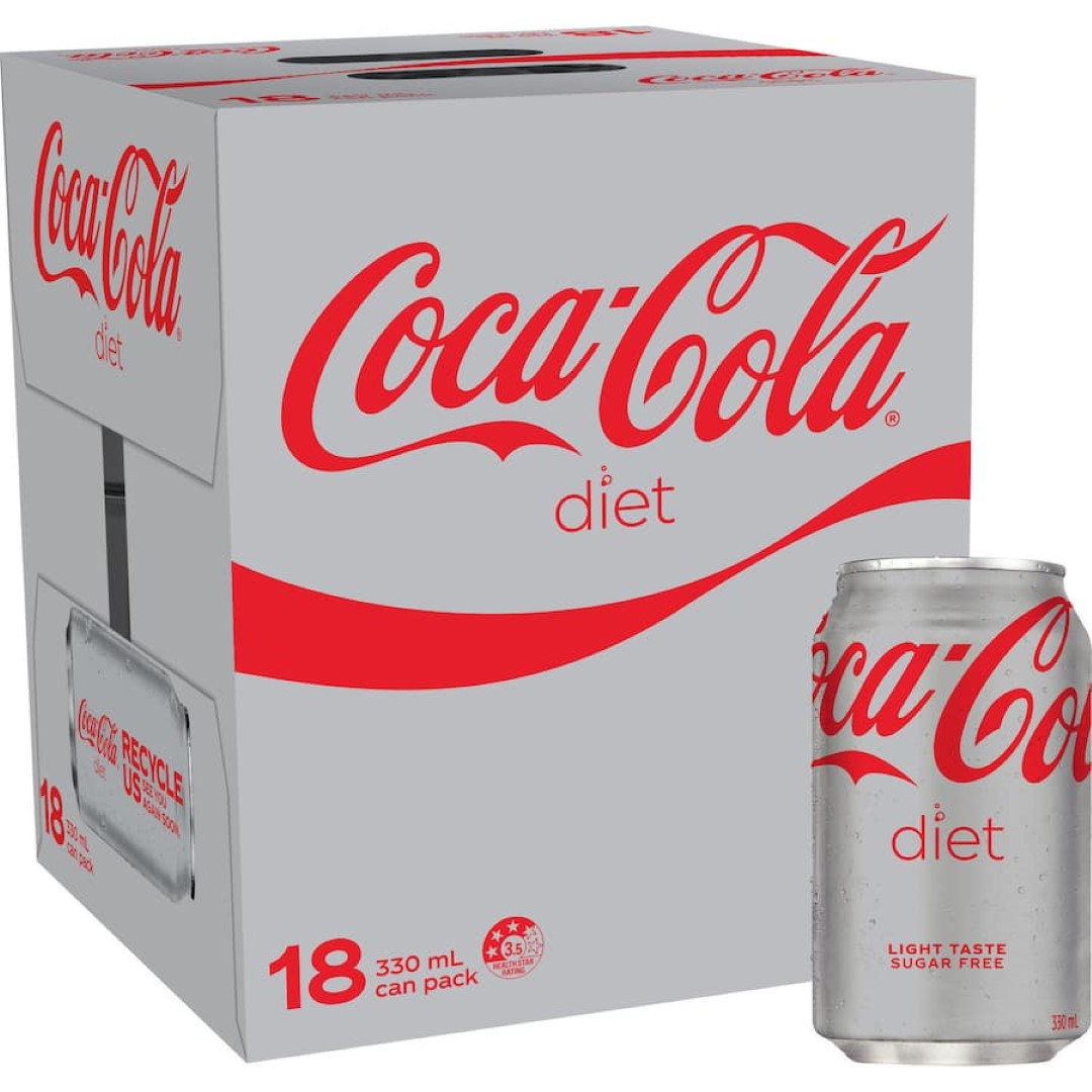 Coca Cola Soft Drink Diet Coke 330ml cans 18pack