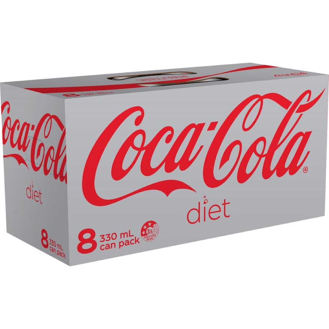 Coca Cola Soft Drink Diet Coke 330ml cans 8pack
