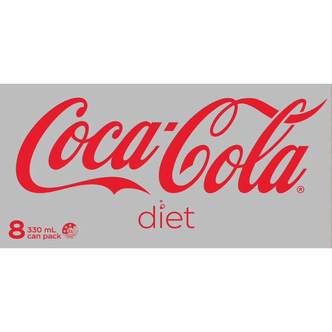 Coca Cola Soft Drink Diet Coke 330ml cans 8pack