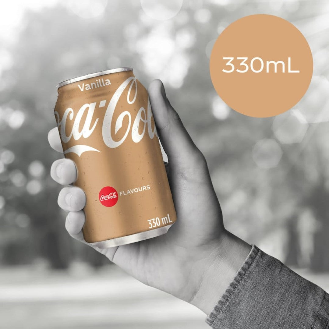 Coca Cola Soft Drink Vanilla 330ml cans 8pack