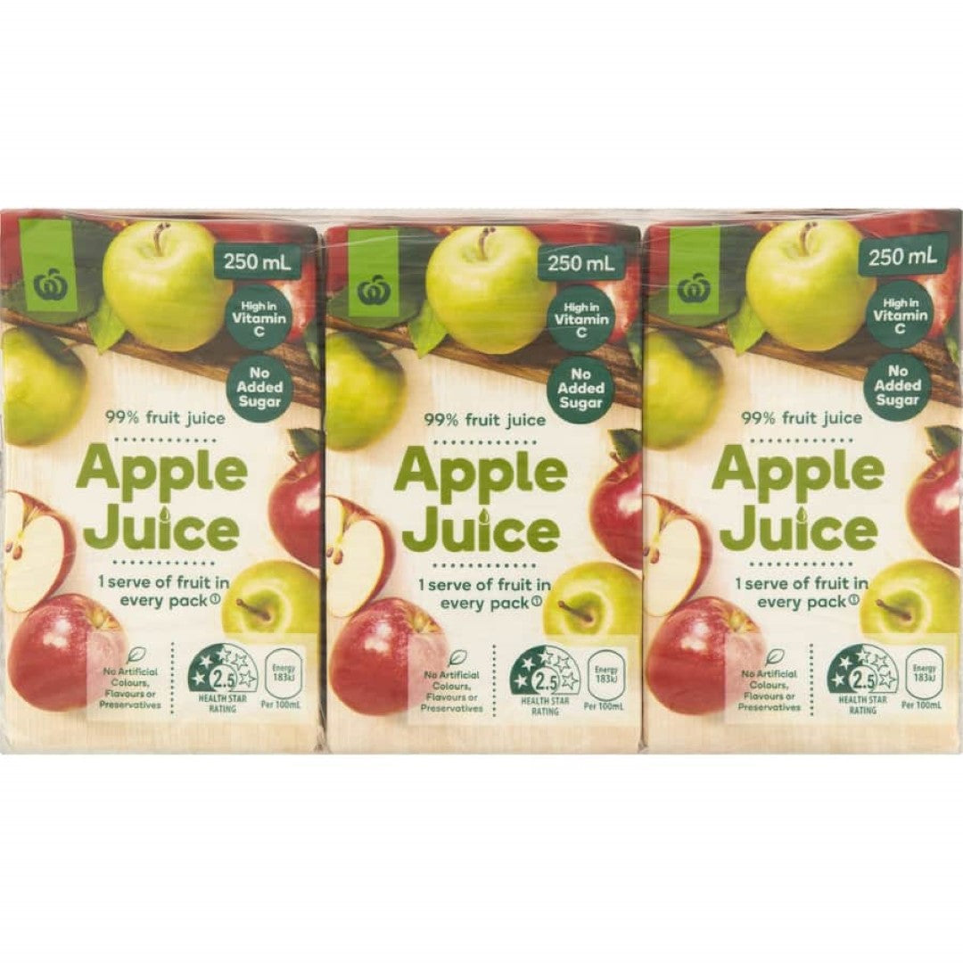 Woolworths Fruit Juice Apple 250ml tetra pks 6pack