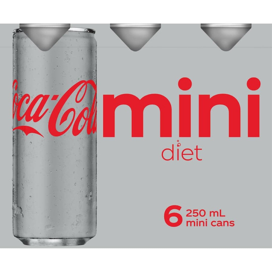 Coca Cola Soft Drink Diet 250ml cans 6pack