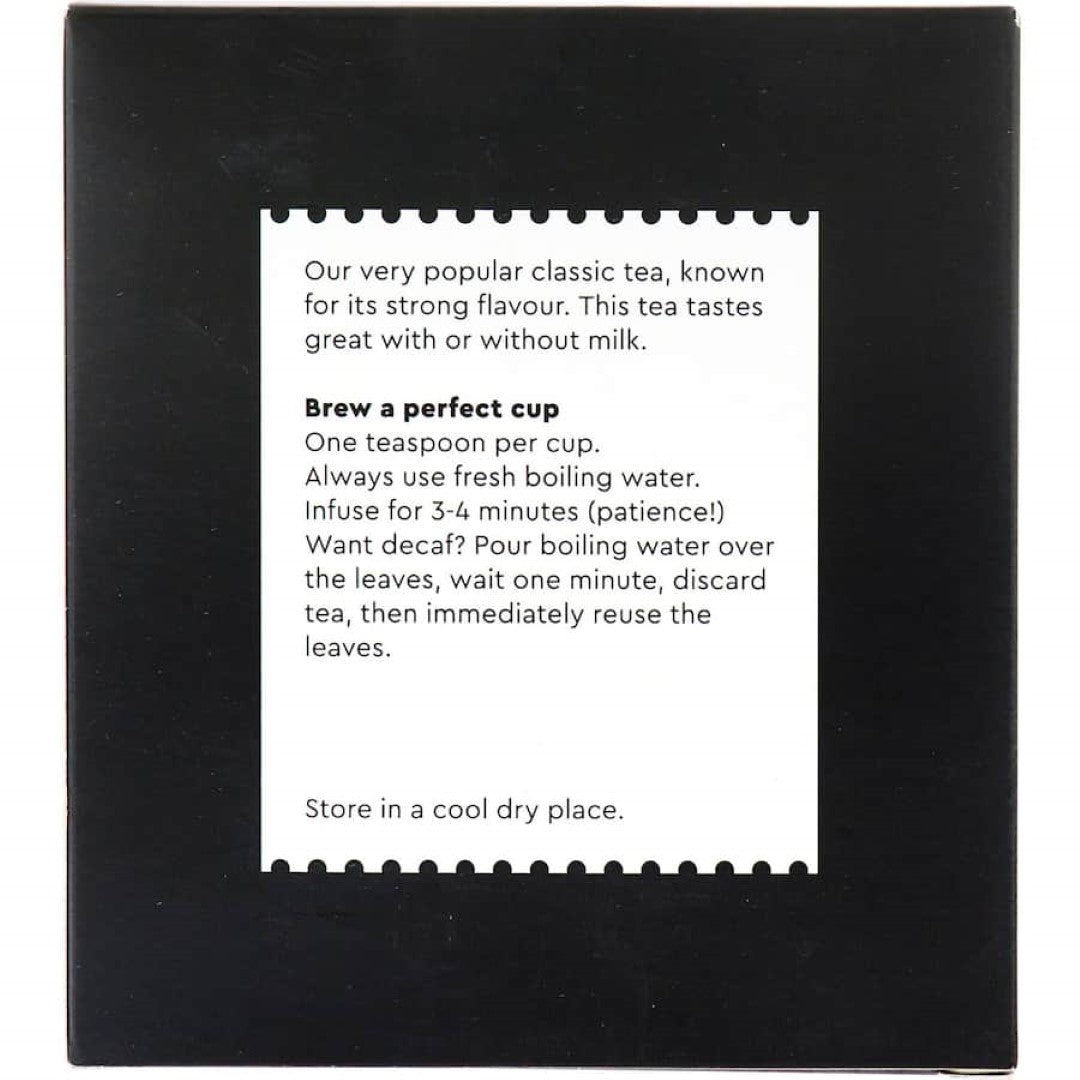 A premium loose leaf tea blend with robust flavor, perfect for a strong, invigorating brew enjoyed with or without milk.