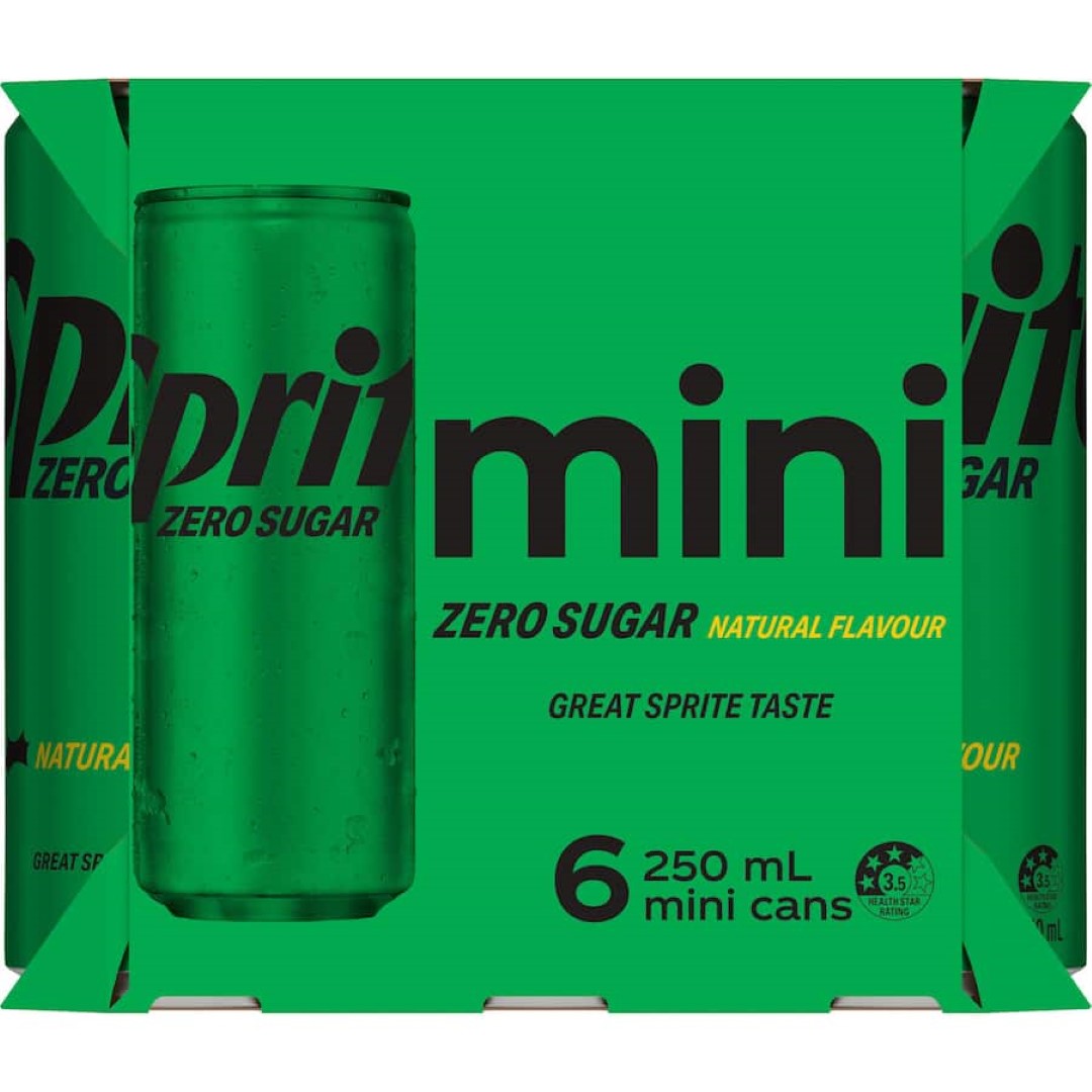 Sprite Lemonade Lemon Lime Zero Sugar 250ml cans 6pack