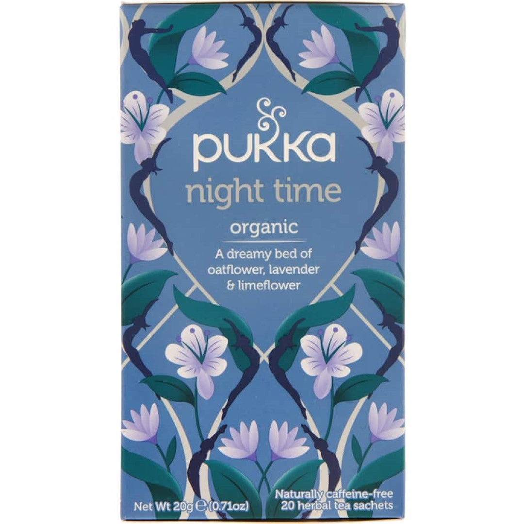 A soothing blend of chamomile, lavender, and valerian in a compostable tea bag for restful sleep and relaxation.