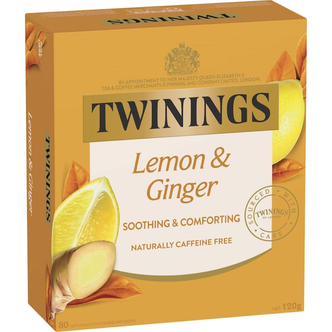 Twinings Fruit Tea Lemon & Ginger Bags 80pack
