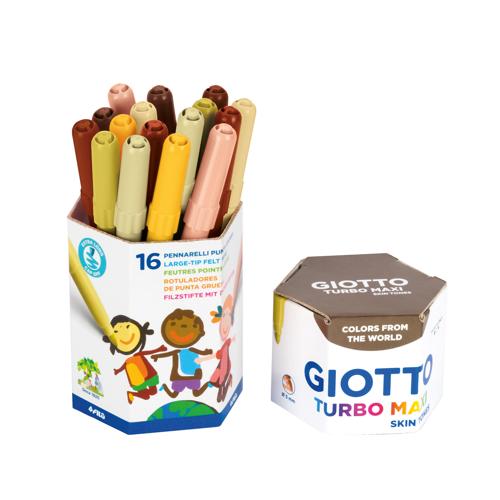 Giotto Turbo Colour Maxi Skin Tones Marker Class Pack 16 - Pot Of 16