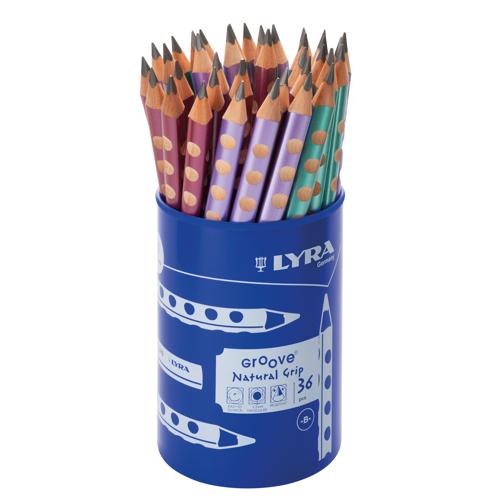 Lyra Groove Graphite Pencils Class Packs 36 - Neon Lacquered Pot 36 B
