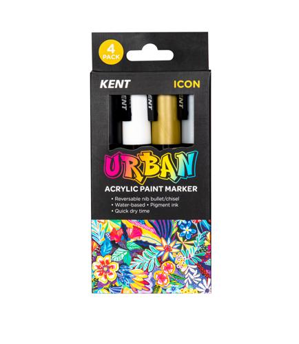 Kent Urban Acrylic Paint Marker Sets Medium - Icon Pack 4