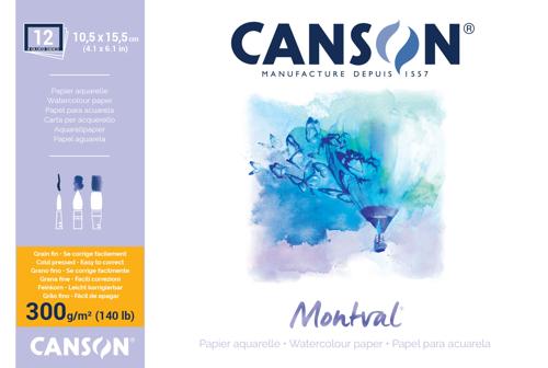 Canson Montval Watercolour Blocks - 300gsm 24x32cm 12sht Cold Pressed