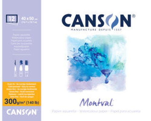 Canson Montval Watercolour Blocks - 300gsm 40x50cm 12sht Cold Pressed