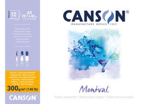 Canson Montval Watercolour Pads - 300gsm A3 12sht Cold Pressed