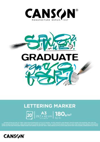 Canson Graduate Lettering Marker Pads - 180gsm A3 20sht