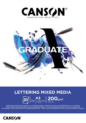 Canson Graduate Lettering Mixed Media Pads - 200gsm A3 20sht