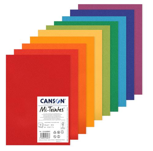 Canson Mi-Teintes Tonal Paper Packs - Bright Colours A4 20sht