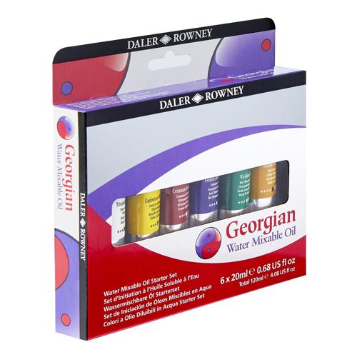 Daler Rowney Georgian Watermixable Oil Colour Sets - Introduction Set 10 X 20ml
