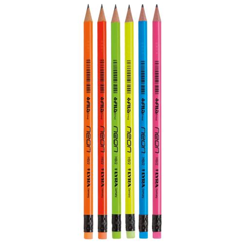Lyra Neon Pencil With Eraser Class Set 96 - Neon Pencil Set HB 96