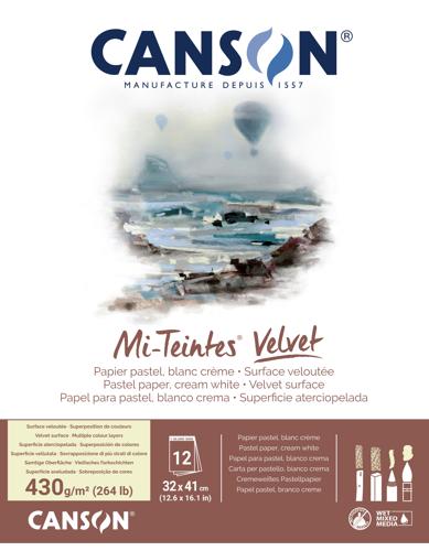 Canson Mi-Teintes Velvet Pads - Cream White 32 X 41cm