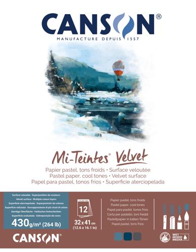 Canson Mi-Teintes Velvet Pads - Cool Tones 32 X 41cm