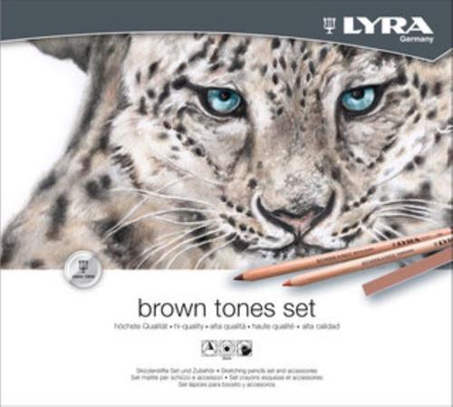 Lyra Pencils And Pastels Brown Tones Set - Brown Tones Set