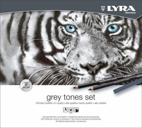 Lyra Pencils And Pastels Grey Tones Set - Grey Tones Set
