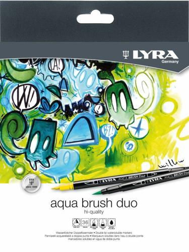 Lyra Aqua Brush Dual-Tip Brush Marker Sets - Set 36