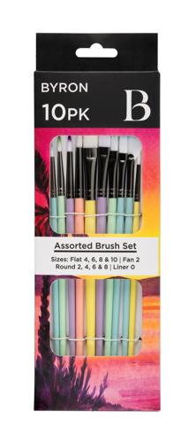 Byron Pastel Paint Brush Sets - Set 10 Piece