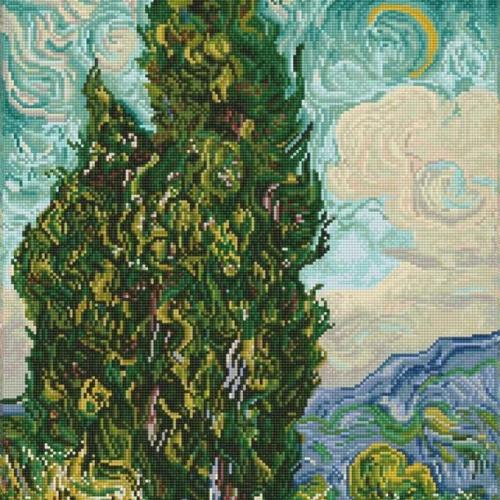 Diamond Dotz Diamond Kit - Cypresses (Van Gogh) 50.5x52.5cm