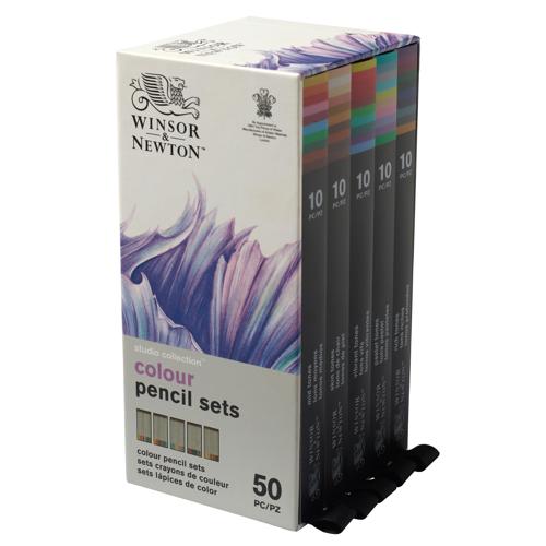 Winsor & Newton Studio Coloured Pencil Drawers Set 50 - 10 X 5 Drawers Set 50