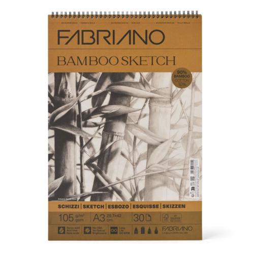 Fabriano Bamboo Sketch Pads - 105gsm A3 30 Sheets Spiral
