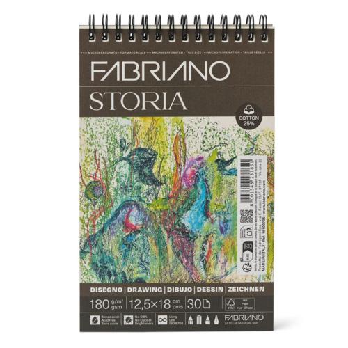 Fabriano Storia Spiral Pads - 180gsm 31x41cm 30 Sheets