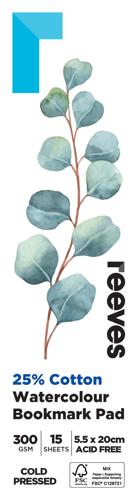Reeves Watercolour Bookmark - White- 15 Sheets