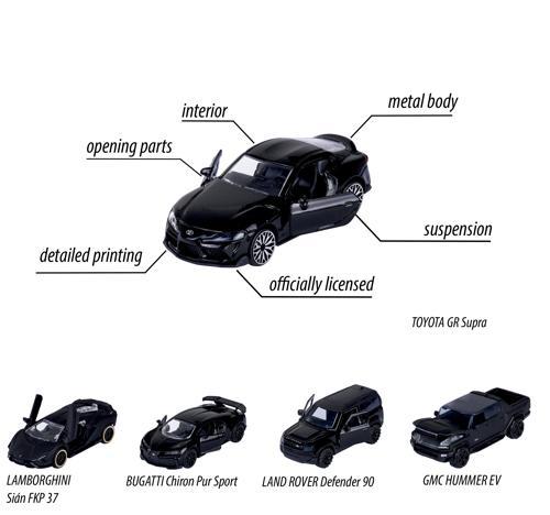 Majorette Black Edition Die-Cast Toy Cars 5 Piece Gift Pack