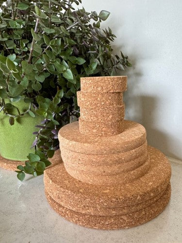 Plant Coaster - Cork 10cm (Set of 12)