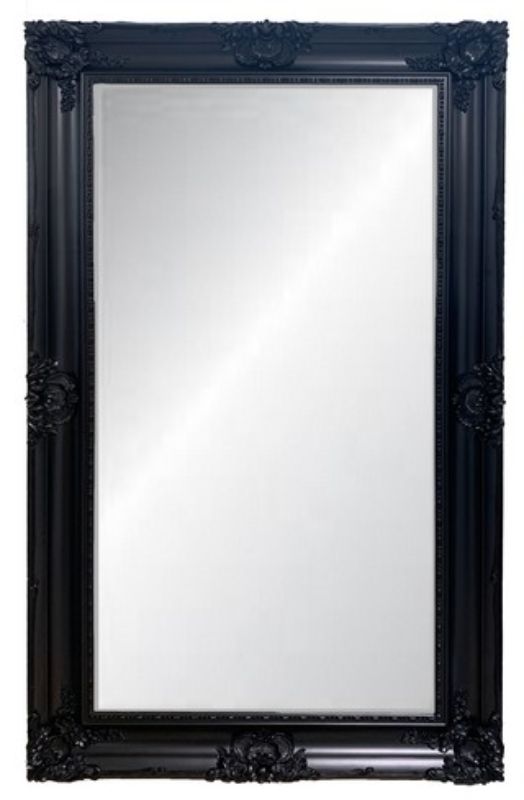 Bevelled Mirror - Black Ornate (150cm)