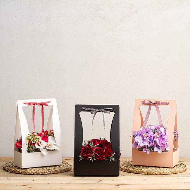 Flower Carry Box 22x11.5x35.5cm Black Pack 5