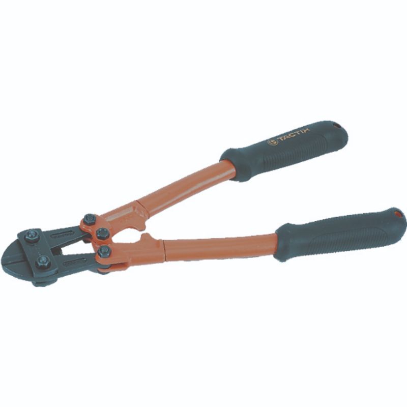 Tactix 350mm bolt cutter with ergonomic handles, Chrome-Molybdenum blades, ideal for cutting bolts, cables, and wires efficiently.