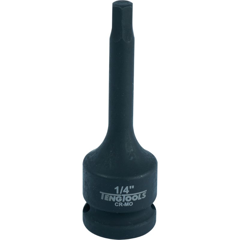 Teng 1/2in Dr. Hex Bit Impact Socket 1/4 for high torque applications, made from chrome molybdenum steel, ideal for tight spaces.