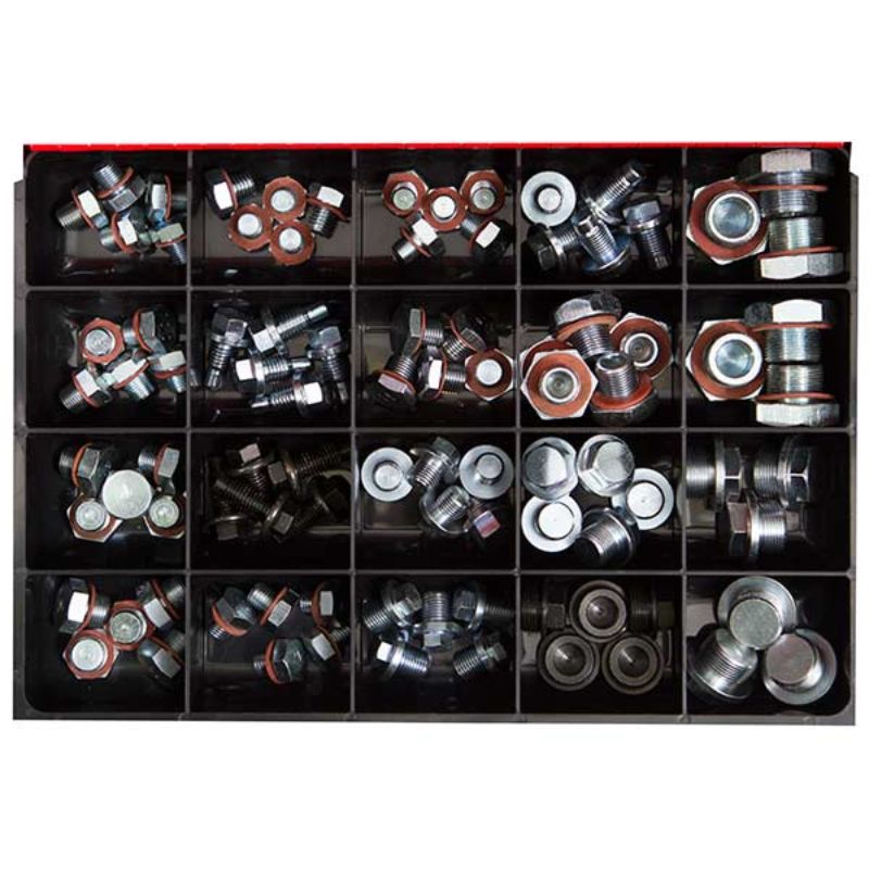 92-piece Champion Master Kit featuring various metric and imperial drain plugs for efficient vehicle fluid management.