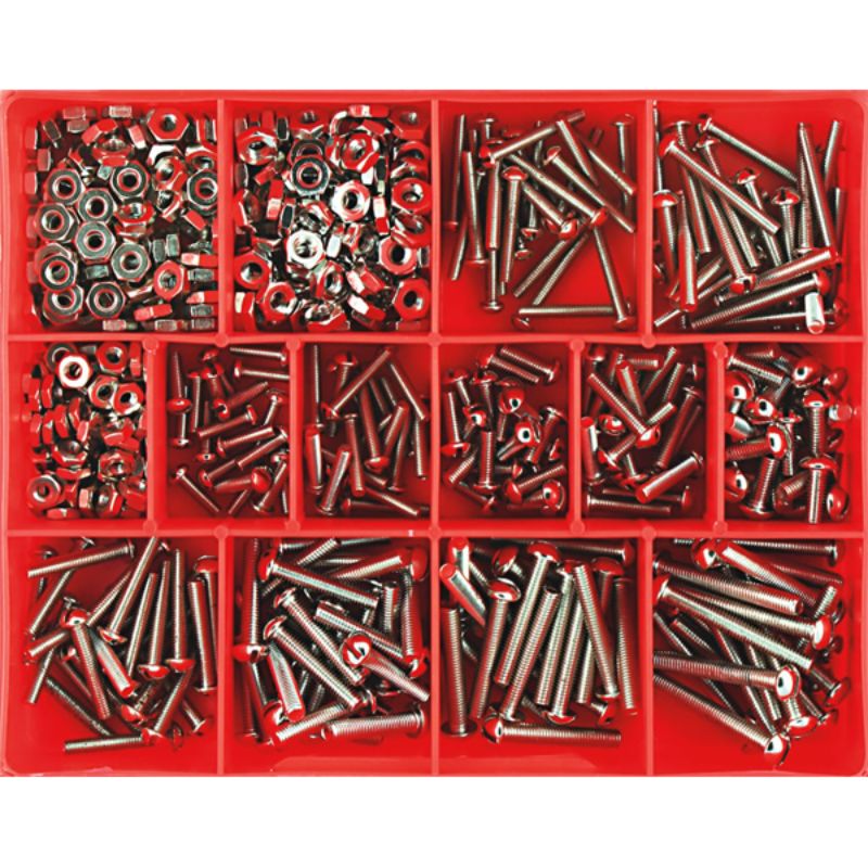 Champion 300pc Fine Thread Screw & Nut Assortment (Nickle)