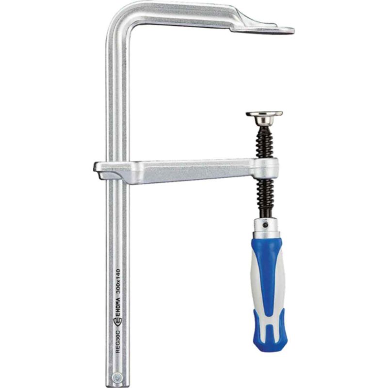 Trademaster Pivot Handle Clamp, 300mm x 140mm, 670kgp capacity, designed for secure clamping in woodworking and metalworking.