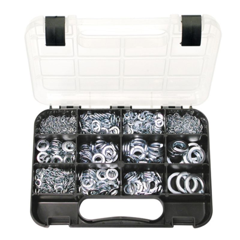 Champion GJ Grab Kit with 933 zinc-plated spring washers in metric and imperial sizes, designed for durability and versatility.