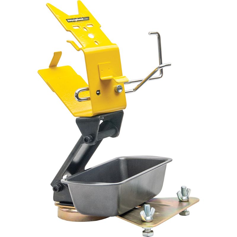 Stronghand Magnetic Base Grinder Holder designed for 150mm and 180mm grinders with adjustable cable hanger and sturdy magnetic base.