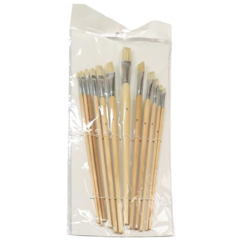 DAS 579 Hog Bristle Flat Paint Brush Set of 12 Assorted Sizes