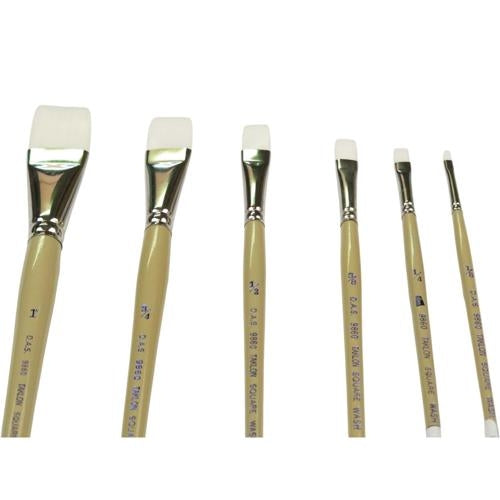 DAS S9801 White Taklon Flat Brush 1/4"