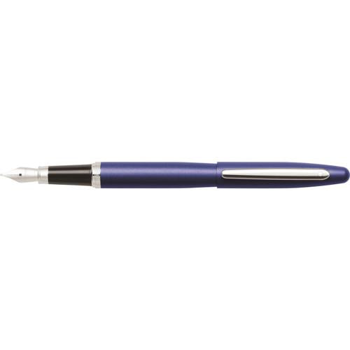 SHEAFFER VFM 9401 SATIN NEON BLUE FOUNTAIN PEN WITH CHROME TRIM - MEDIUM