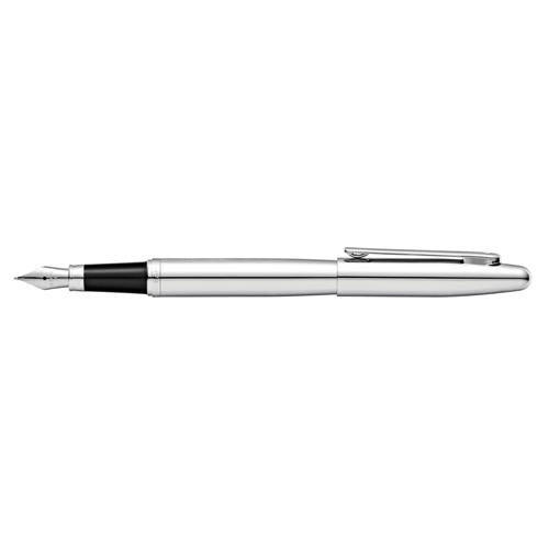 SHEAFFER VFM 9421 POLISHED CHROME FOUNTAIN PEN WITH CHROME TRIM - MEDIUM