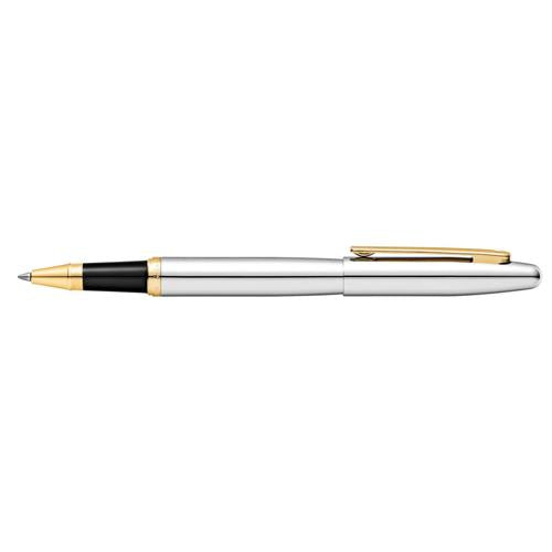 SHEAFFER VFM 9422 POLISHED CHROME ROLLERBALL PEN WITH GOLD-TONE TRIM