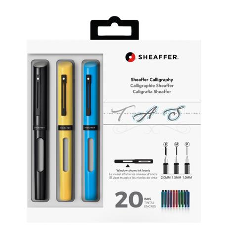 SHEAFFER CALLIGRAPHY MAXI KIT BLACK/YELLOW/BLUE